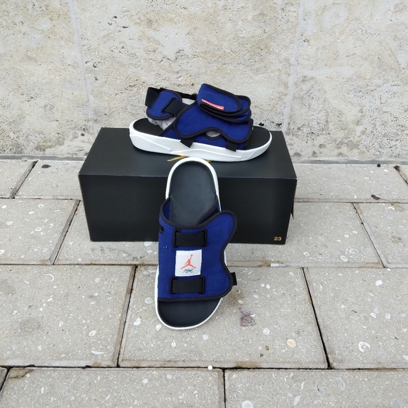 Nike Air Jordan LS Slide Men's Flight Strap Stash Pocket Royale Blue Size 12 - Picture 4 of 7